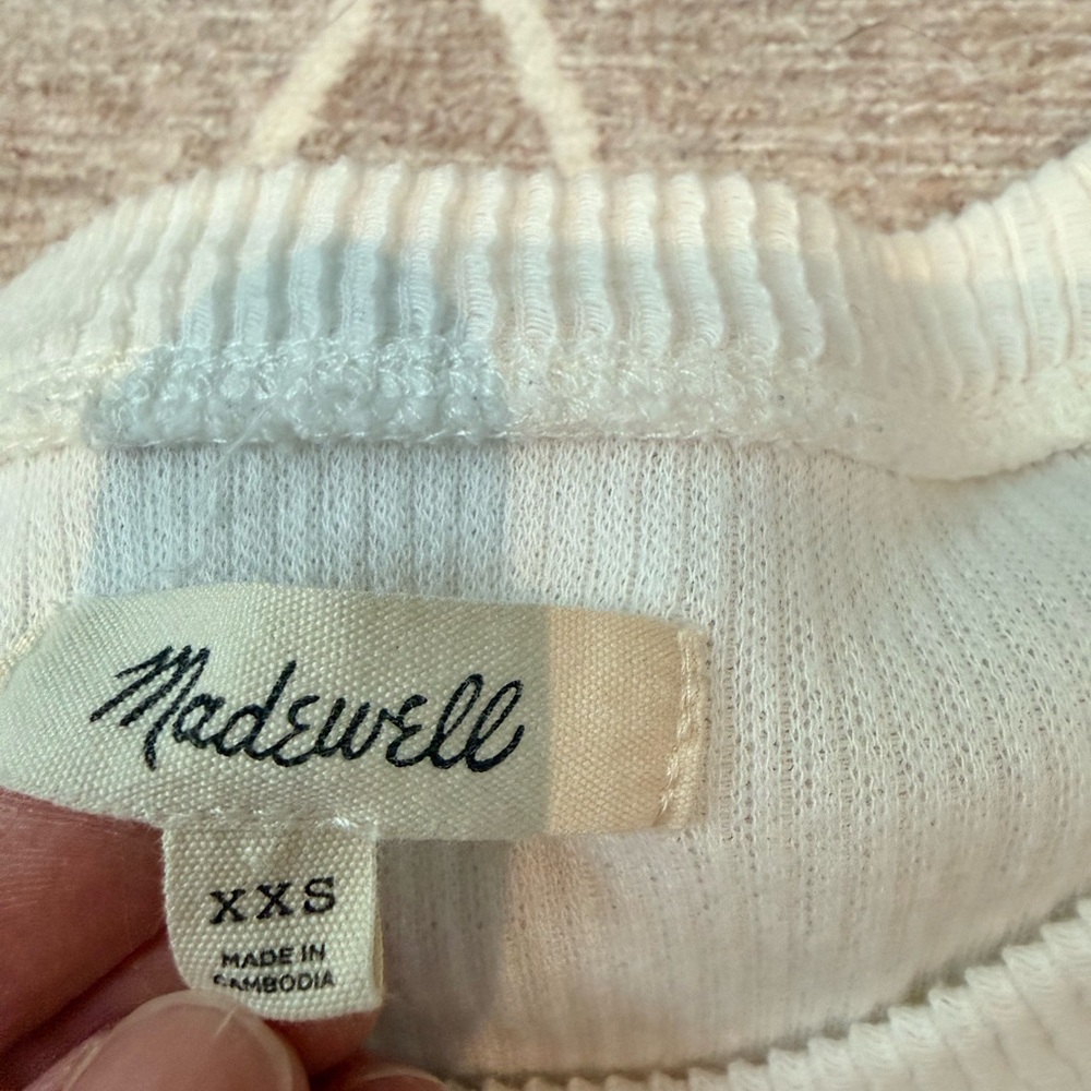 Madewell Cream Knotted Long Sleeve Top - Picture 2 of 7